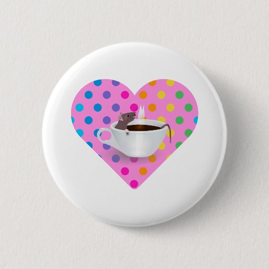 Herz-Kaffe-Maus Button (Vorderseite)