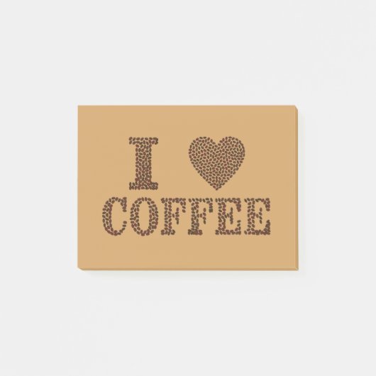 Herz-Kaffeebohnen Post-it Klebezettel (Vorderseite)