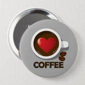 Herz-Kaffeetasse-Button Button (Vorne & Hinten)