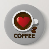 Herz-Kaffeetasse-Button Button (Vorderseite)