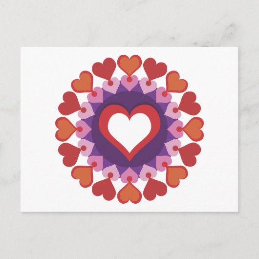 Herz Kaleidoskop Postkarte (Vorderseite)