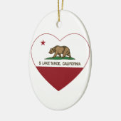 Herz Kalifornien-Flagge S. Lake Tahoe Keramikornament (Links)