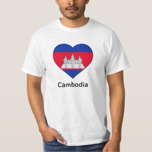 Herz - Kambodscha-Flagge T-Shirt