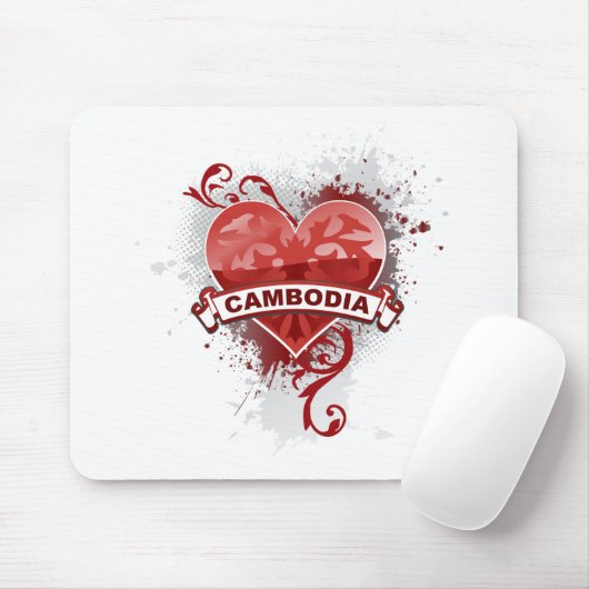Herz Kambodscha Mousepad (Mit Mouse)