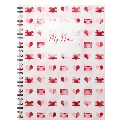 "Herz & Kameras"-Notebook Notizblock (Vorderseite)