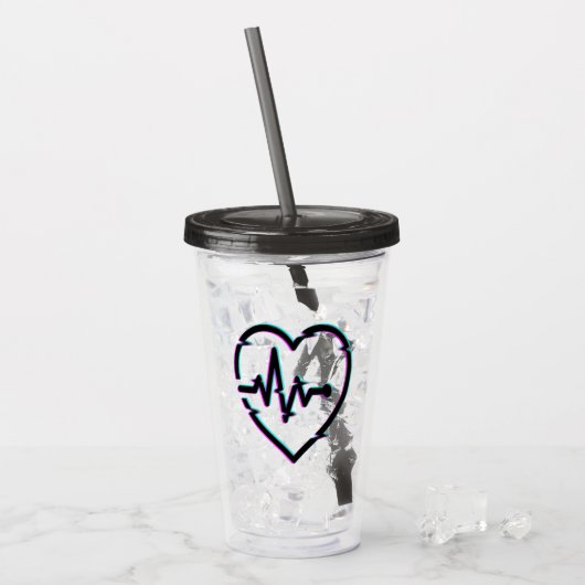 Herz-Karo Acrylic Tumbler Acryltrinkbecher (Vorderseite Ice)