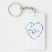 Herz-Karo Akryllischer Schlüsselanhänger (Vorderseite)