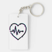 Herz-Karo Akryllischer Schlüsselanhänger (Rückseite)