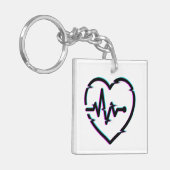 Herz-Karo Akryllischer Schlüsselanhänger (Vorderseite links)