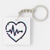 Herz-Karo Akryllischer Schlüsselanhänger (Rückseite)