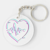 Herz-Karo Akryllischer Schlüsselanhänger (Rückseite)