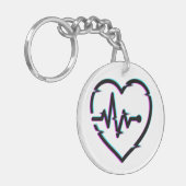 Herz-Karo Akryllischer Schlüsselanhänger (Vorderseite links)