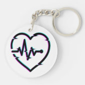 Herz-Karo Akryllischer Schlüsselanhänger (Rückseite)