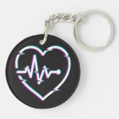 Herz-Karo Akryllischer Schlüsselanhänger (Rückseite)