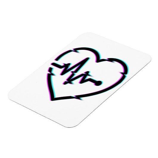Herz Karo Flexibles Foto Magnet (Linke Seite)