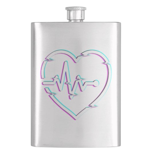 Herz-Karo Klassische Flasche Flachmann (Vorderseite)