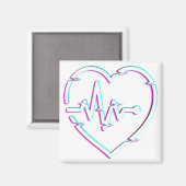 Herz Karo Square Magnet (Vorderseite/Rückseite)