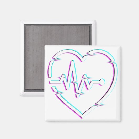 Herz Karo Square Magnet (Vorderseite/Rückseite)