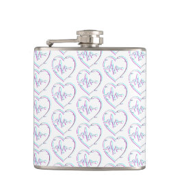 Herz-Karo Vinyl Wrapped Flask Flachmann
