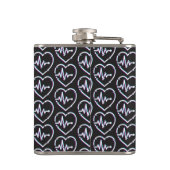 Herz-Karo Vinyl Wrapped Flask Flachmann (Rückseite)