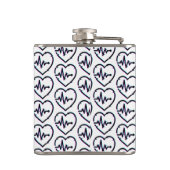 Herz-Karo Vinyl Wrapped Flask Flachmann (Rückseite)