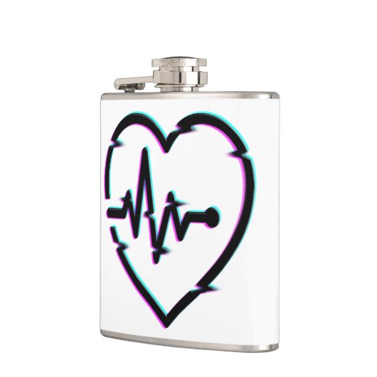 Herz-Karo Vinyl Wrapped Flask Flachmann (Links)