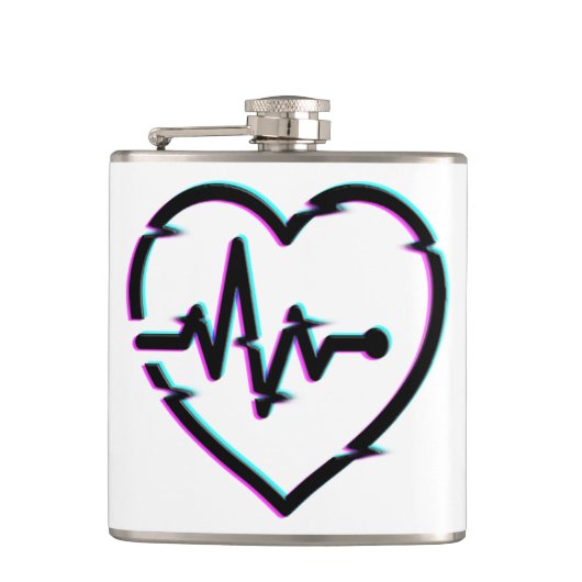 Herz-Karo Vinyl Wrapped Flask Flachmann (Vorderseite)