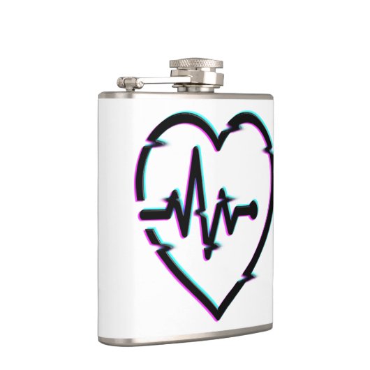 Herz-Karo Vinyl Wrapped Flask Flachmann (Rechts)