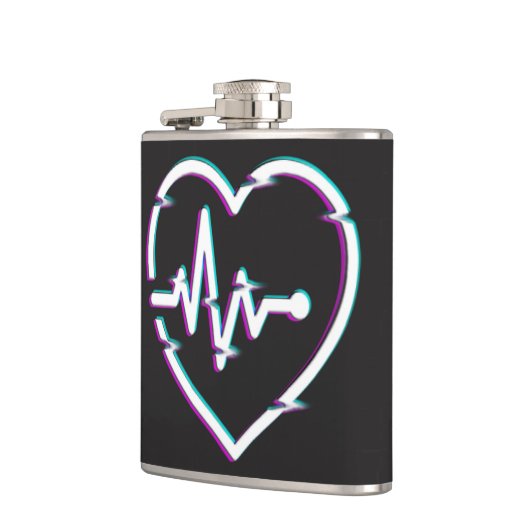 Herz-Karo Vinyl Wrapped Flask Flachmann (Links)