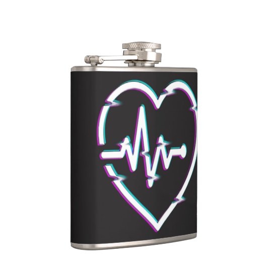 Herz-Karo Vinyl Wrapped Flask Flachmann (Rechts)