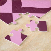 Herz Karomuster Bordeaux Rosa - Puzzle