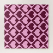 Herz Karomuster Bordeaux Rosa - Puzzle (Horizontal)
