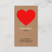 Herz - Karton Visitenkarte (Rückseite)