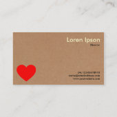 Herz - Karton Visitenkarte (Rückseite)