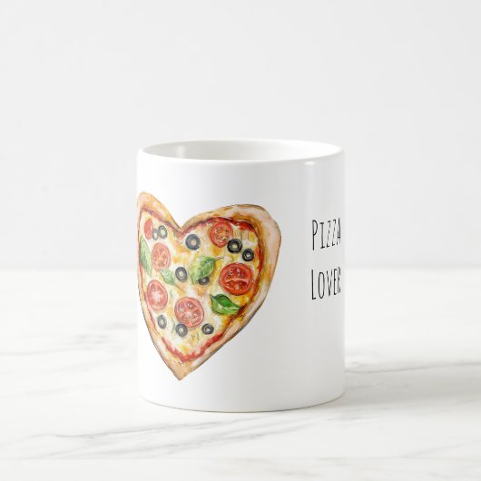 Herz Käse Gemüse Pizza Kaffeetasse (Mittel)