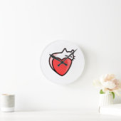 Herz, Katze, Liebe Runde Wanduhr (Zuhause)