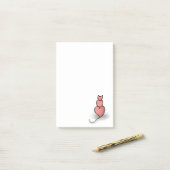 "Herz"-Katze Post-it Klebezettel (Auf Schreibtisch)