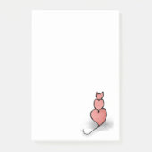 "Herz"-Katze Post-it Klebezettel (Vorderseite)