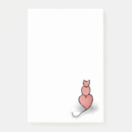 "Herz"-Katze Post-it Klebezettel