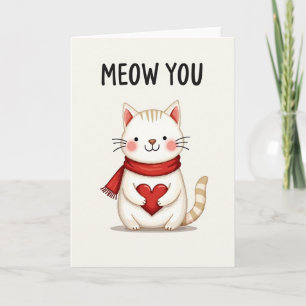 Herz Katzen-Miau Grußkarte Karte