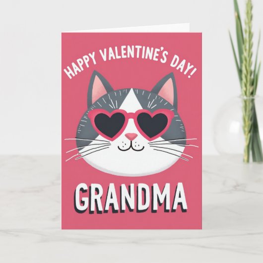 Herz Katzen Oma Karte (Vorderseite)