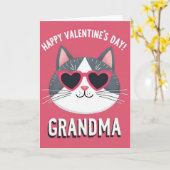 Herz Katzen Oma Karte (Gelbe Blume)