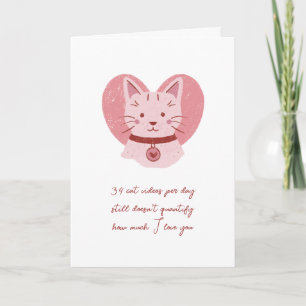 Herz Katzenmutter Katzenvater Lustiges Valentinsta Karte