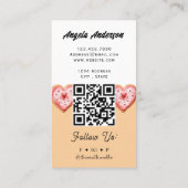 Herz-Keks-Trendiger QR-Code und Website Visitenkarte (Rückseite)