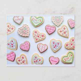 Herz-Kekse zum Valentinstag Postkarte