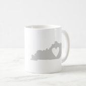 Herz Kentucky Staat Silhouette Kaffeetasse (VorderseiteRechts)