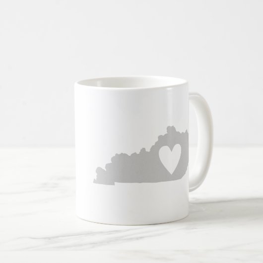 Herz Kentucky Staat Silhouette Kaffeetasse (VorderseiteRechts)