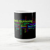 Herz Kickboxing Wort-Wolke Kaffeetasse (Mittel)
