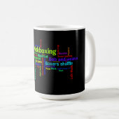 Herz Kickboxing Wort-Wolke Kaffeetasse (VorderseiteRechts)