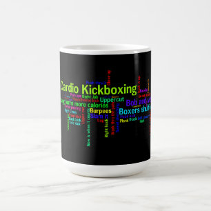 Herz Kickboxing Wort-Wolke Kaffeetasse
